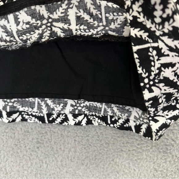 Vineyard Vines Allover Palm Cisco Swing Dress Black White 100% Linen Women's 00 - Picture 3 of 9